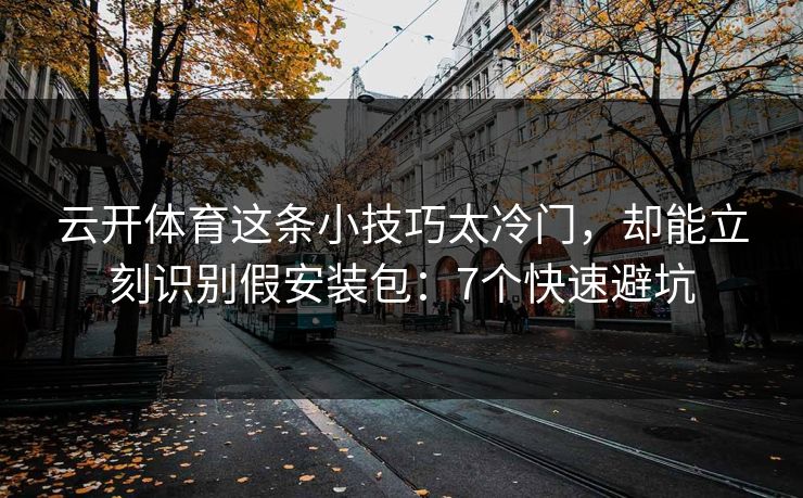 云开体育这条小技巧太冷门，却能立刻识别假安装包：7个快速避坑